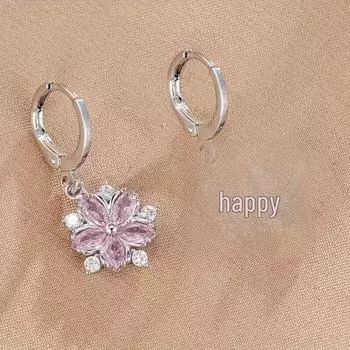 Модные европейские и американские серьги-цветы из циркония — эффектные ювелирные изделия высокого класса. золотой