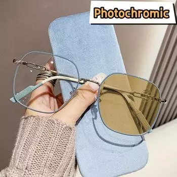 Модные фотохромные очки для близорукости, уличные солнцезащитные очки, унисекс, меняющие цвет, близорукие очки, очки без диоптрий 0