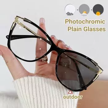 Модные фотохромные очки «кошачий глаз» для компьютера, женские и мужские очки с защитой от синего света, оптические очки