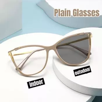 Модные фотохромные очки с защитой от синего света, новые оправы для очков для женщин и мужчин, для рыбалки, кошачий глаз, декоративные очки, простые очки