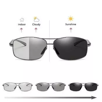 Модные фотохромные поляризационные солнцезащитные очки для мужчин и женщин, винтажные квадратные солнцезащитные очки, мужские брендовые дизайнерские очки для вождения, рыбалки, UV400