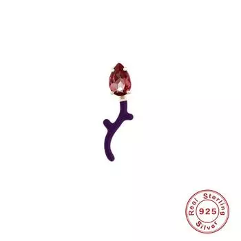 Модные французские ретро-серьги-гвоздики из стерлингового серебра S925 пробы с имитацией капель масла и цветной эмалью в виде веток с бриллиантами и индивидуальными серьгами-гвоздиками 925 Silver