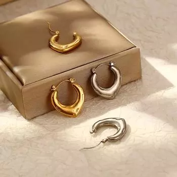 Модные французские ретро-серьги из нержавеющей стали Love, трендовые женские серьги High Sense Temperament с покрытием 18 карат