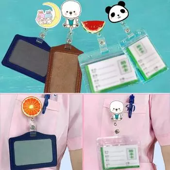Модные фрукты 1 шт., новый зажим, модные милые животные, 50 см, катушка, ключ-карта, выдвижной держатель для удостоверения личности, акриловый держатель для офиса и школы 2