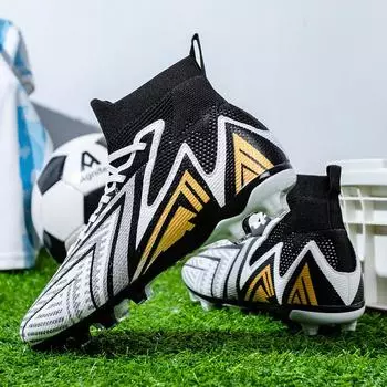 Модные футбольные бутсы унисекс, футбольные бутсы, футбольные ботильоны, молодежные тренировочные кроссовки, спортивная обувь на открытом воздухе 35 белый
