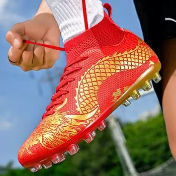 Модные футбольные бутсы унисекс, футбольные бутсы, футбольные ботильоны, молодежные тренировочные кроссовки, спортивная обувь на открытом воздухе 35 красный