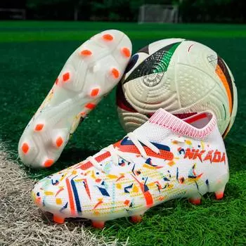 Модные футбольные бутсы унисекс, футбольные бутсы, футбольные ботильоны, молодежные тренировочные кроссовки, спортивная обувь на открытом воздухе, Роналду, большие размеры 32-45 35 белый