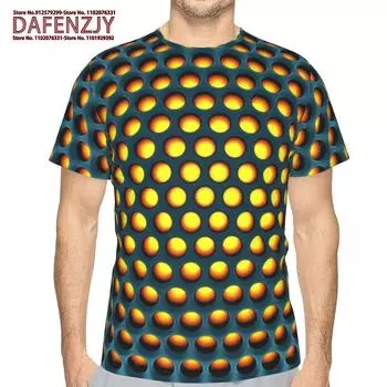 Модные футболки для мужчин, абстрактные геометрические 3D-принты с цветами, мужская рубашка, повседневная, с короткими рукавами, свободные толстовки, футболка S золотой