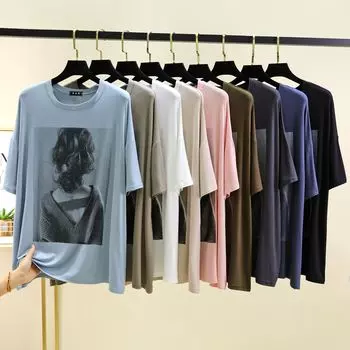 Модные футболки с круглым вырезом средней длины, летние женские свободные футболки с короткими рукавами, простые повседневные футболки, однотонные, универсальные L белый