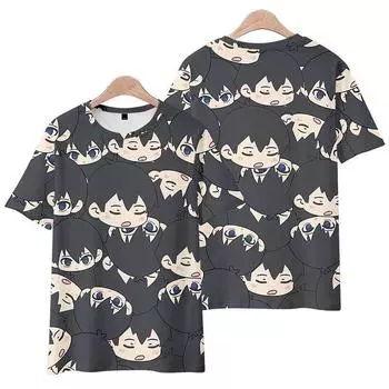 Модные футболки с мультяшным принтом BLUELOCK 4 цветов для женщин и мужчин, летняя одежда для фитнеса, мужская футболка с круглым вырезом, мужские футболки оверсайз, топы XS чёрный