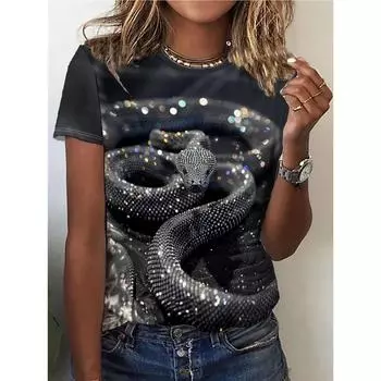 Модные футболки женские Harajuku повседневные топы 3D Kawaii Cat Printing Oversize женские смешные футболки с коротким рукавом летние топы S