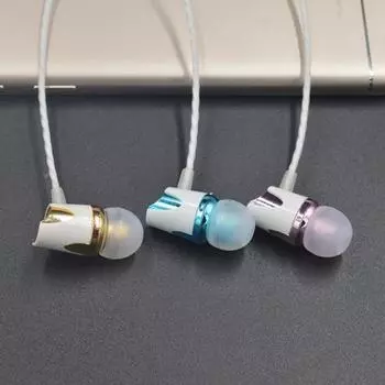 Модные гальванические наушники-вкладыши с микрофоном с шумоподавлением Высокопроизводительная проводная гарнитура 3,5 мм для компьютеров синий