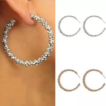 Модные геометрические двухслойные квадратные индивидуальные серьги женские золотой