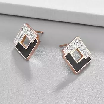 Модные геометрические квадратные серьги-гвоздики с инкрустацией ракушками для женщин, корейский стиль, модные женские серьги, женский подарок на вечеринку красный