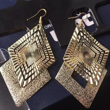 Модные геометрические полые позолоченные серьги с кисточками, серьги-подвески, романтический подарок на день Святого Валентина, обручальные серьги для женских украшений золотой