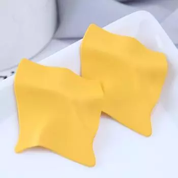 Модные геометрические серьги-гвоздики для женщин, корейские красочные нерегулярные эмалированные серьги для девочек, массивные серьги Pendientes Mujer, аксессуары жёлтый