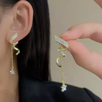 Модные геометрические спиральные серьги для женщин золотой