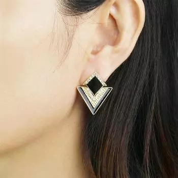 Модные геометрические треугольные серьги-гвоздики для женщин золотой