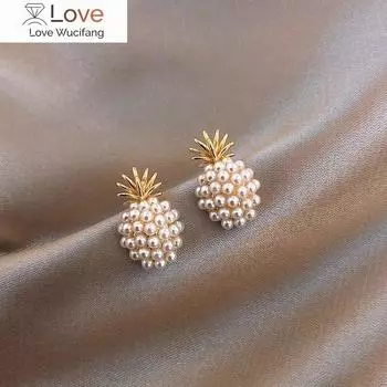 Модные геометрические жемчужные серьги женские классические ананасовые жемчужные серьги-гвоздики женские модные серьги женские ювелирные изделия подарок