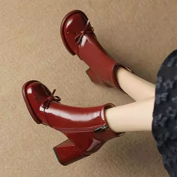 Модные готические ботильоны на высоком каблуке женские осенние новинки 2024 года, массивное платье, снежные туфли-лодочки женские туфли на платформе, сексуальные женские туфли-лодочки 34 чёрный