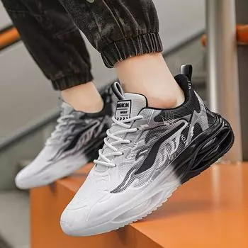 Модные градиентные цветные низкие удобные кроссовки для бега, тренировки на открытом воздухе, мужская прочная спортивная обувь на все времена года 39 чёрный