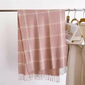 Модные хиджабы и шарфы из имитации кашемира для мужчин и женщин, осенне-зимние, теплые, с кисточками, длинные шарфы-шали, унисекс, роскошный шейный платок 196x64cm