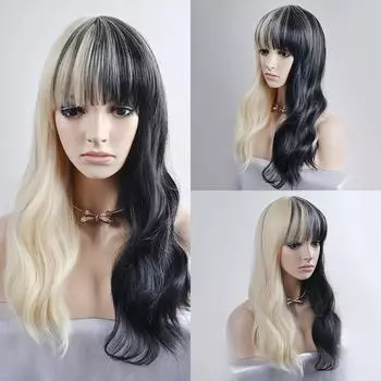 Модные химические волокна серии Harajuku, персонализированные накладные волосы для отделки лица, челки Qi, корейские девушки, принцессы, длинные вьющиеся волосы, капюшон