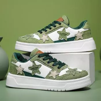 Модные, хит продаж, модные зеленые мужские летние кроссовки унисекс, дышащие кроссовки на платформе, мужские повседневные кроссовки на плоской подошве, мужские корзины Hommes 35