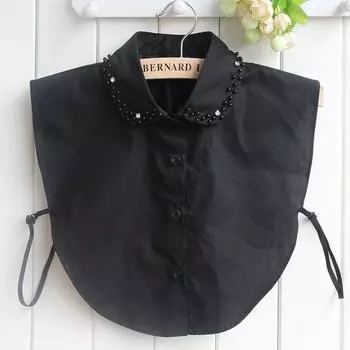 Модные хлопковые съемные кружевные накладные воротники для женщин, галстуки на шею, бусины, накладной воротник, галстук для блузки, лацкан, аксессуар для рубашки