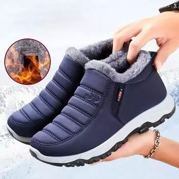 Модные хлопковые сапоги с подкладкой, зимние теплые меховые сапоги для пар, мужские ботинки унисекс, зимняя мужская обувь Zapatos De Hombre 36 синий