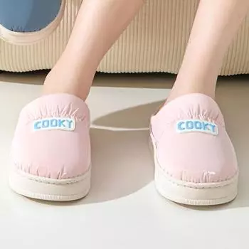 Модные хлопковые тапочки для женщин на зиму 2024 года, теплые и мягкие домашние тапочки на толстой подошве, водонепроницаемые женские хлопковые тапочки Zapatos 36-37