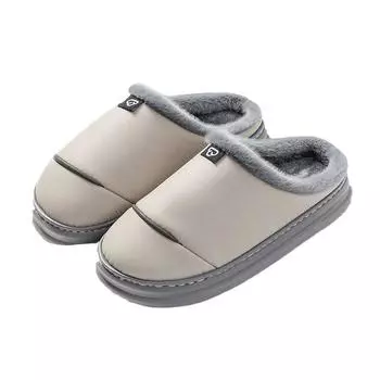 Модные хлопковые тапочки зимние домашние парные домашние нескользящие теплые напольные толстые подошвы плюшевые хлопковые тапочки зимняя обувь 36 37(fit22.5cm-23cm розовый