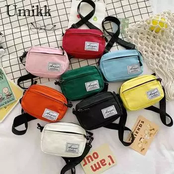 Модные холщовые сумки через плечо для женщин, повседневная маленькая сумка через плечо, сумка на молнии для студентов, симпатичная мини-сумка-кошелек