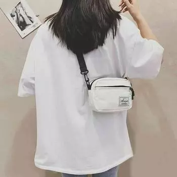 Модные холщовые сумки через плечо для женщин, повседневная маленькая сумка через плечо с надписью, сумка на молнии для студентов, мини-сумка-кошелек