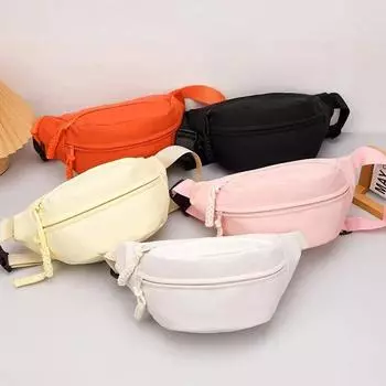 Модные холщовые сумки на талии на молнии для женщин, большие вместительные сумки на плечо, туалетные принадлежности, ежедневные принадлежности, сумки-органайзер через плечо белый