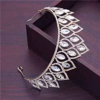 Модные хрустальные короны, тиары, повязки на голову для принцессы, диадема для невесты, диадема для невесты, свадебные украшения для волос, головной убор невесты для королевы красный