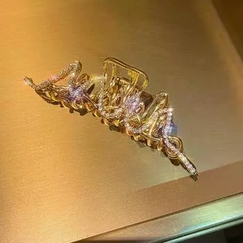Модные хрустальные металлические зажимы для женщин для ванны, крабовая заколка для волос, заколки, зажимы, аксессуары для волос, заколки для волос, головные уборы one size золотой