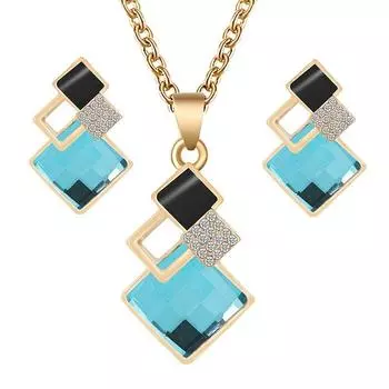 Модные хрустальные подвески, ожерелье и серьги, наборы для женщин, комплект ювелирных изделий, свадебный комплект серег и ожерелья белый