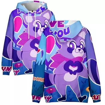 Модные худи 9 цветов с мультяшным принтом «Индиго Парк», осенние, с длинным рукавом, унисекс, уличная одежда, смешная одежда XS фиолетовый