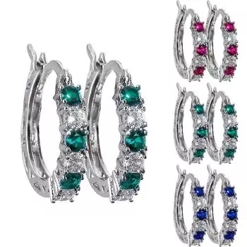 Модные и элегантные женские аксессуары, серьги с имитацией драгоценных камней One Size синий