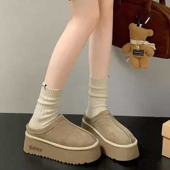 Модные и легкие интернет-знаменитости, толстые подошвы, тапочки-мешки, женская одежда 2025 года, новые осенне-зимние туфли для увеличения роста на одну ногу 35 малиновый