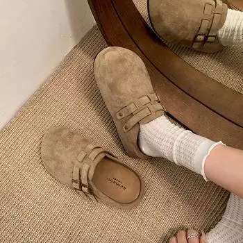 Модные и легкие ретро тапочки-мешки на платформе, женская летняя одежда 2025 года, новые универсальные тапочки Boken half toboken 35 бежевый
