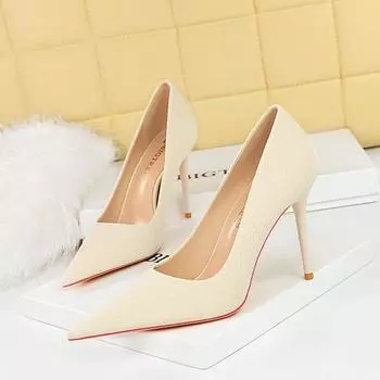 Модные и милые женские туфли на высоком каблуке, на тонком каблуке, с острым носком и острым носком. 34 белый