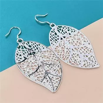 Модные и модные украшения с посеребренными украшениями, изысканные ретро-серьги из сусального серебра S925.