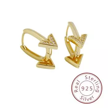 Модные и персонализированные серьги из чистого серебра 925 пробы с инкрустацией бриллиантами и цирконом, золотые серьги и серьги