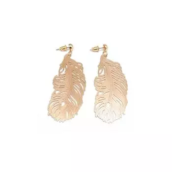 Модные и преувеличенные перья Длинные простые серьги в стиле ретро