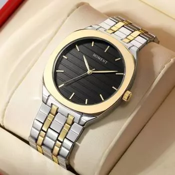 Модные и простые мужские часы со стальным браслетом, большой циферблат, трехмерная текстура, квадратные кварцевые часы