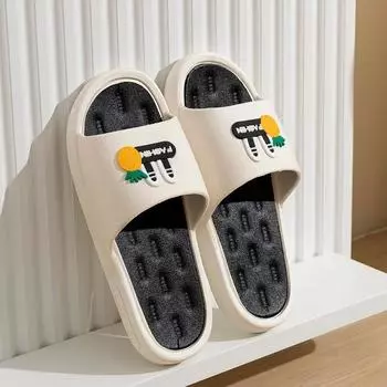 Модные и простые женские тапочки для летней носки Нескользящая обувь для дома Сандалии Симпатичные желтые сандалии Обувь 36-37 белый