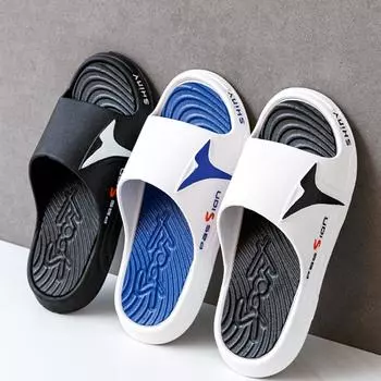 Модные и спортивные мужские тапочки из ПВХ с мягкой подошвой, нескользящие шлепанцы, повседневные шлепанцы для пляжа, домашние тапочки для ванной, парные тапочки, новинка 40-41