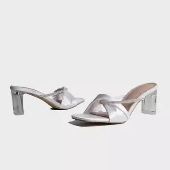 Модные и удобные босоножки на высоком каблуке с квадратным носком и одним ремешком со стразами для ношения на открытом воздухе, женские сандалии в корейском стиле 35 белый